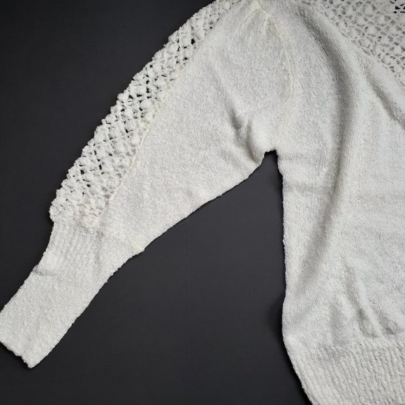 Brownstone Studio Ivory Sweater with Crochet VTG - Picture 3 of 8